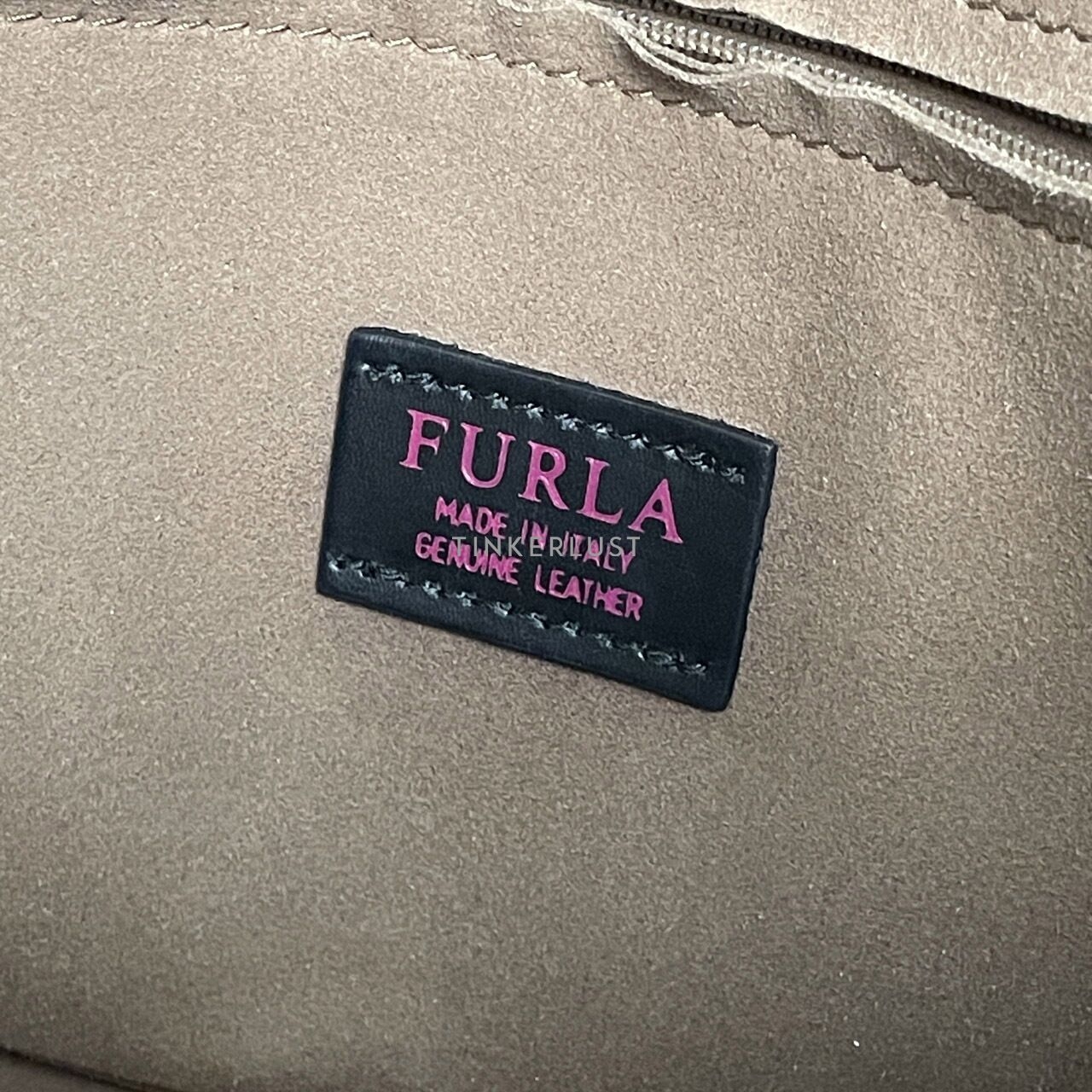 Furla Like S Grey Leather GHW Sling Bag