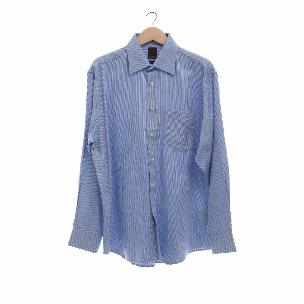 Raoul Blue & White Loose Fit Shirt