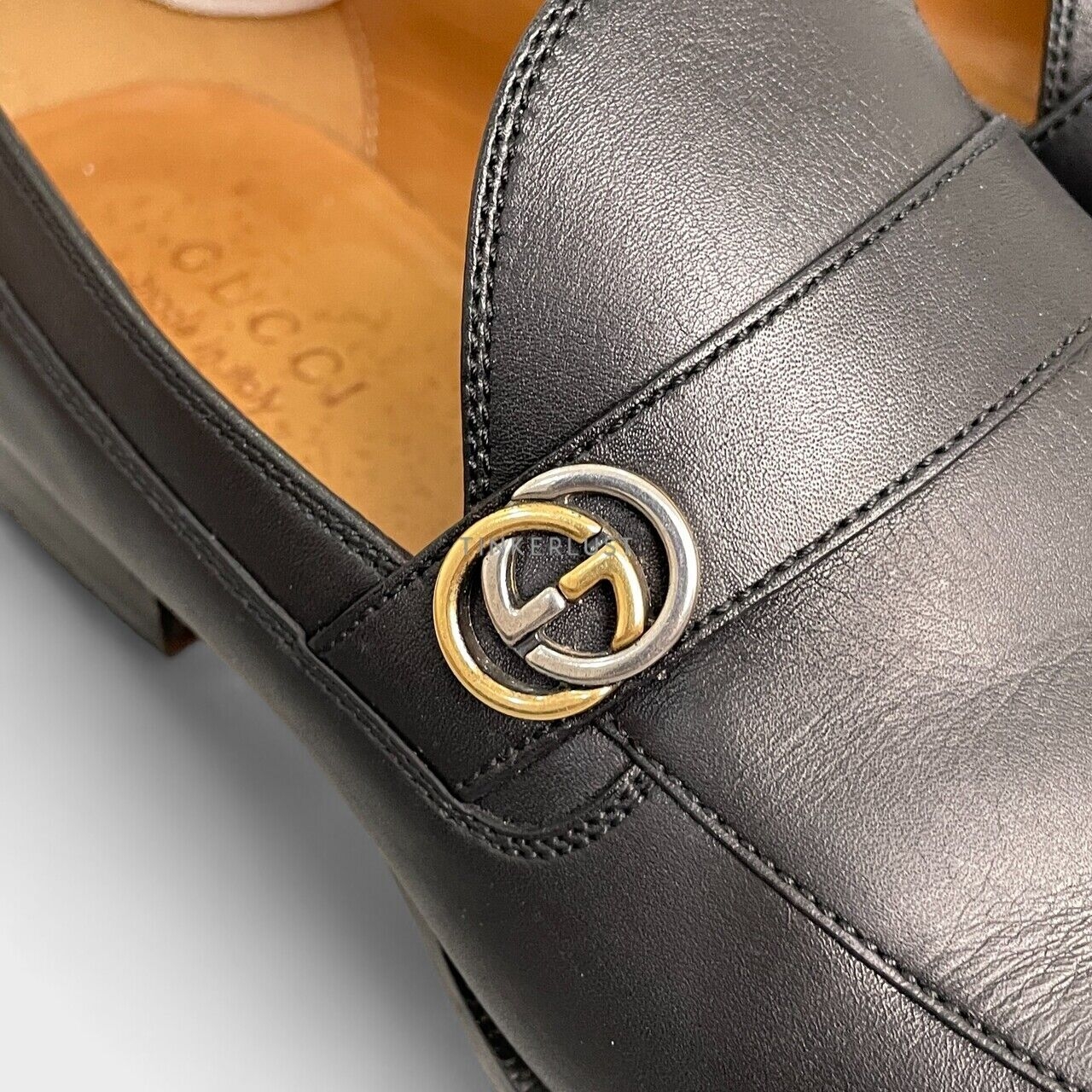 Gucci Black Loafers Interlocking G Logo