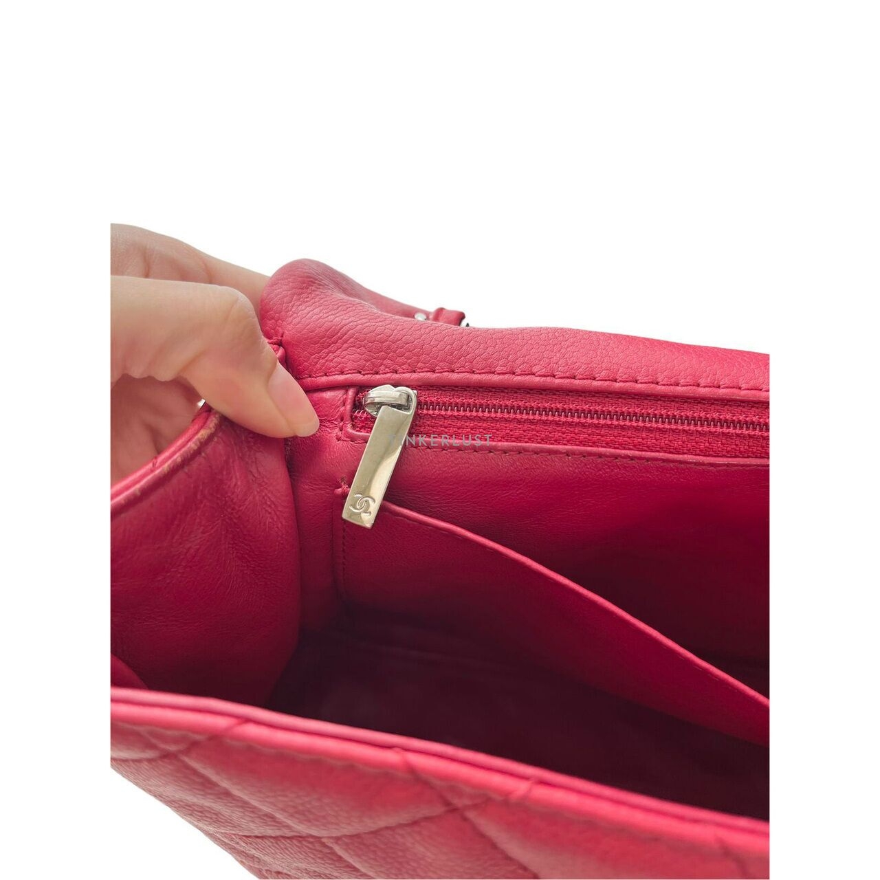 Chanel Maxi Single Flap Red Caviar SHW #12 Shoulder Bag
