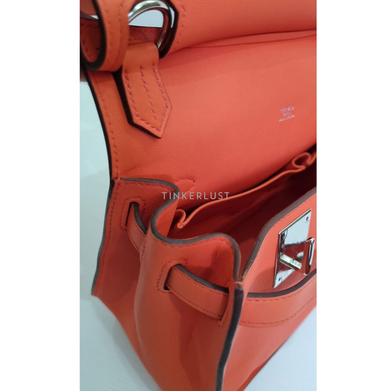 Hermes Jypsiere 28 Poppy Orange Swift PHW #T Sling Bag