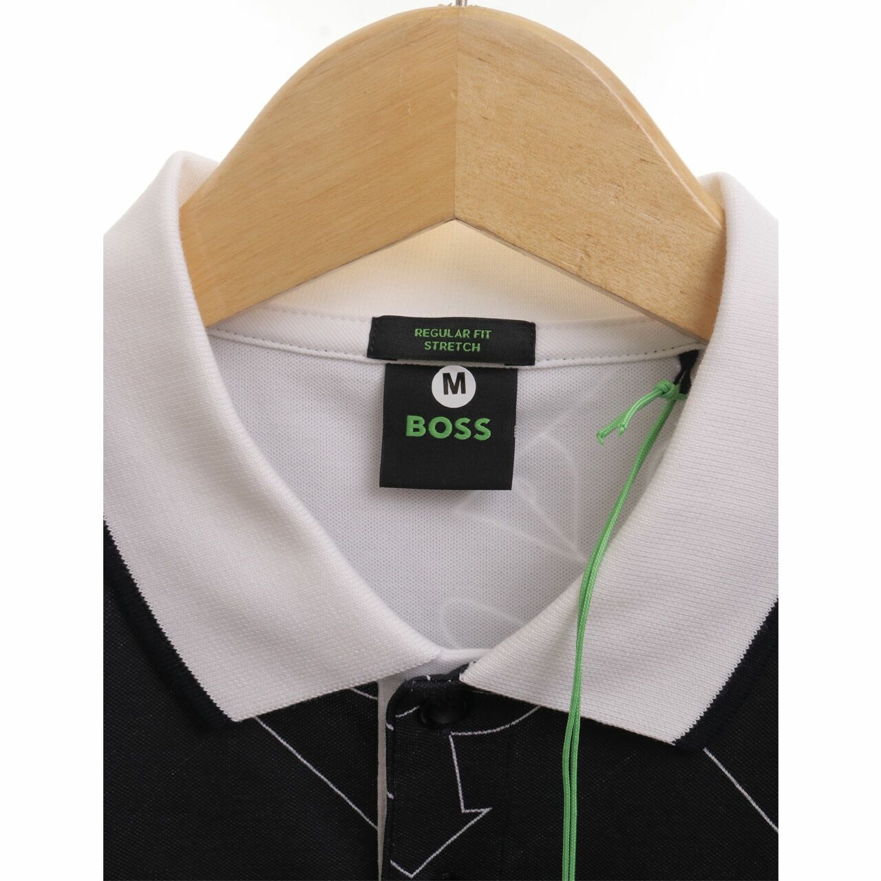 Hugo Boss Paddy Black All over Logo Polo Shirt M