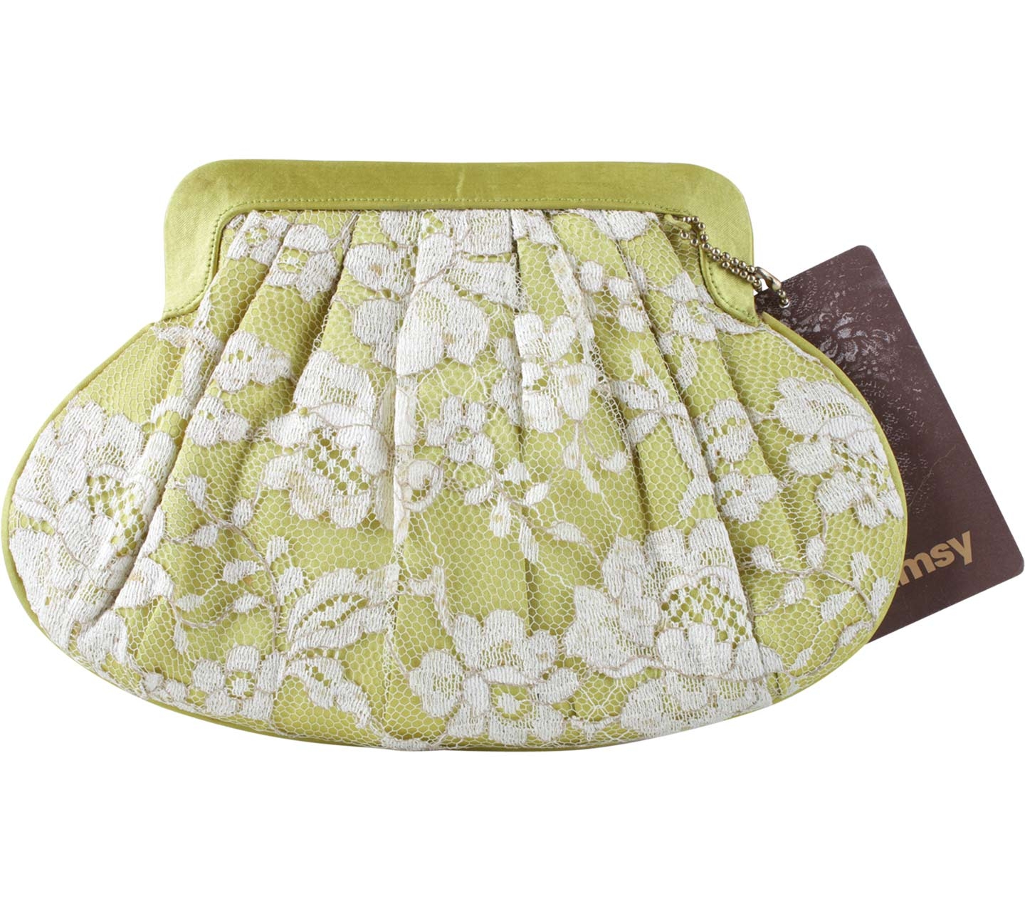 Mimsy Green Lace Clutch