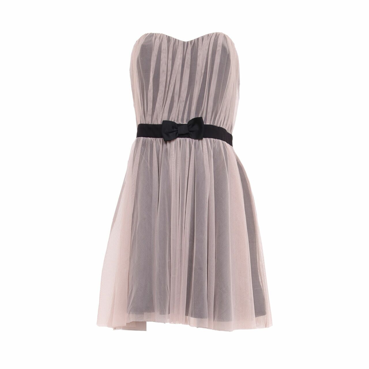 Bardot Black & Cream Tube Mini Dress
