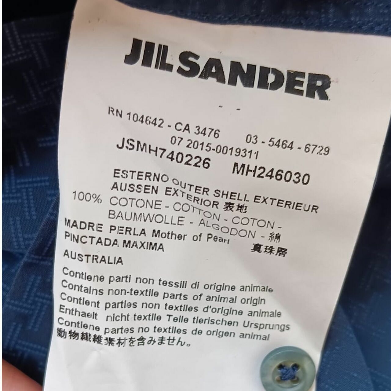 Jil Sander Blue Houndstooth Shirt