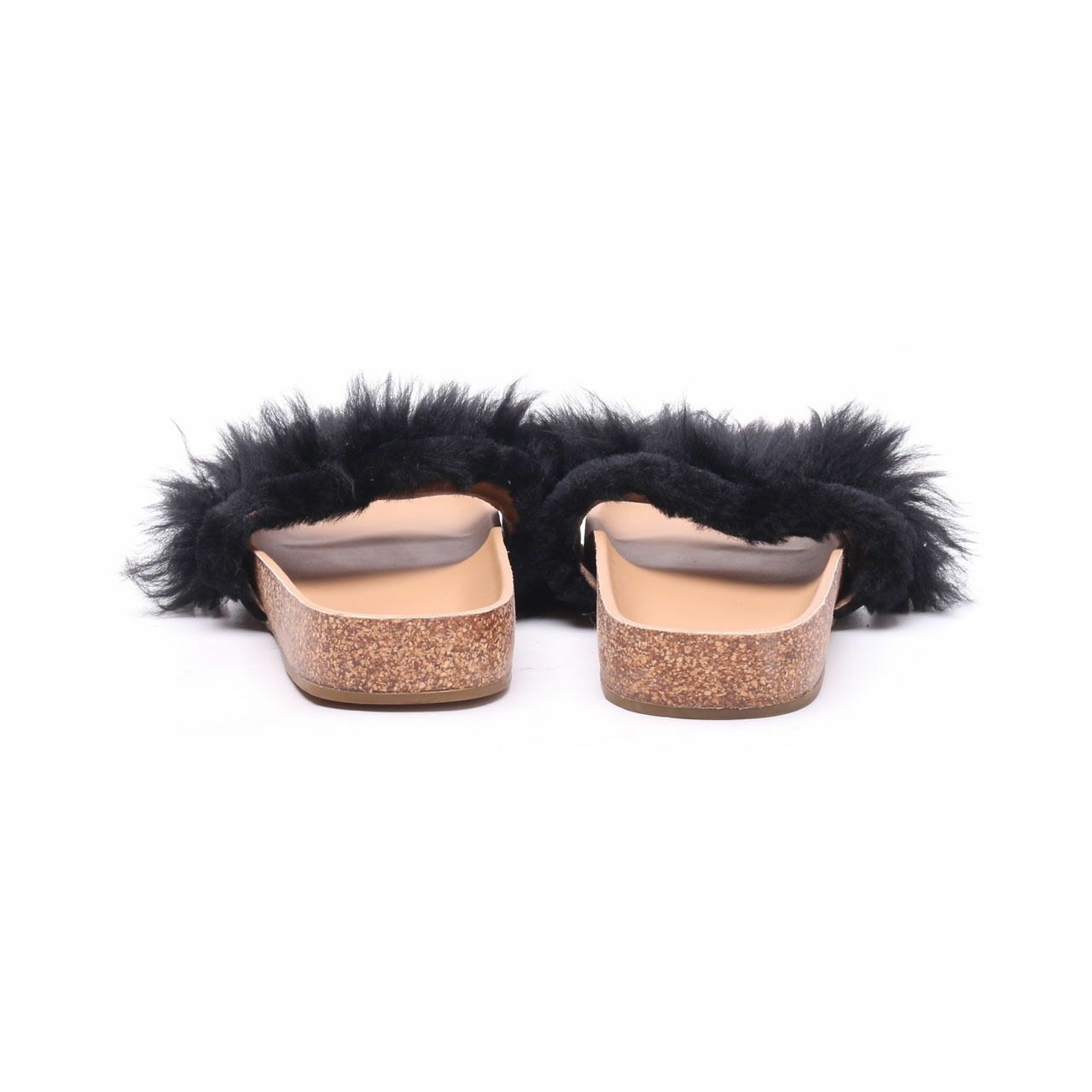 UGG Black Brown Fur Sandals