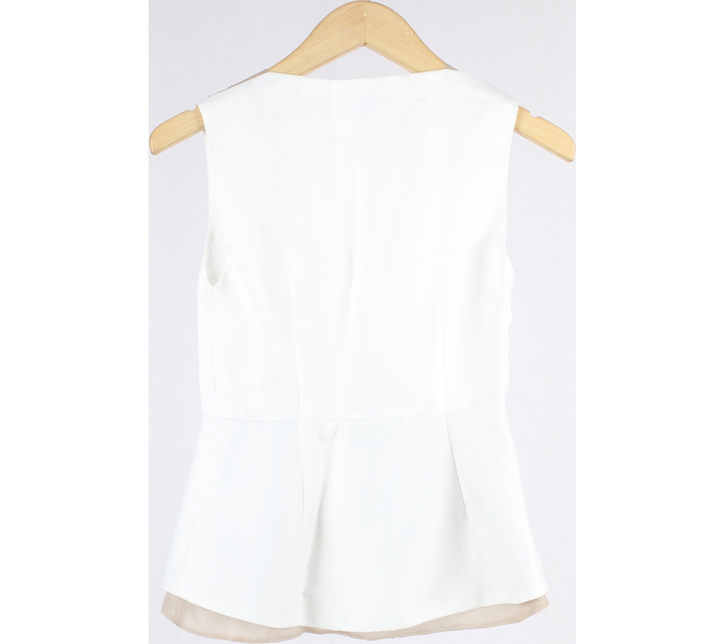Clementine Off White And Light Brown Sleeveless