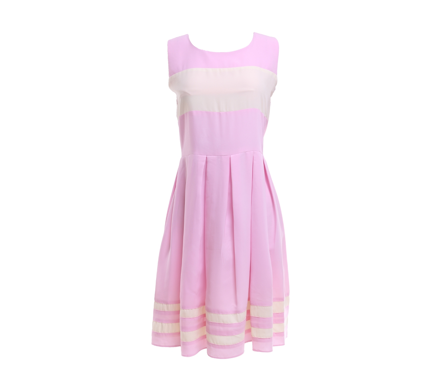 Bijou Pink And Cream Rumpel Mini Dress