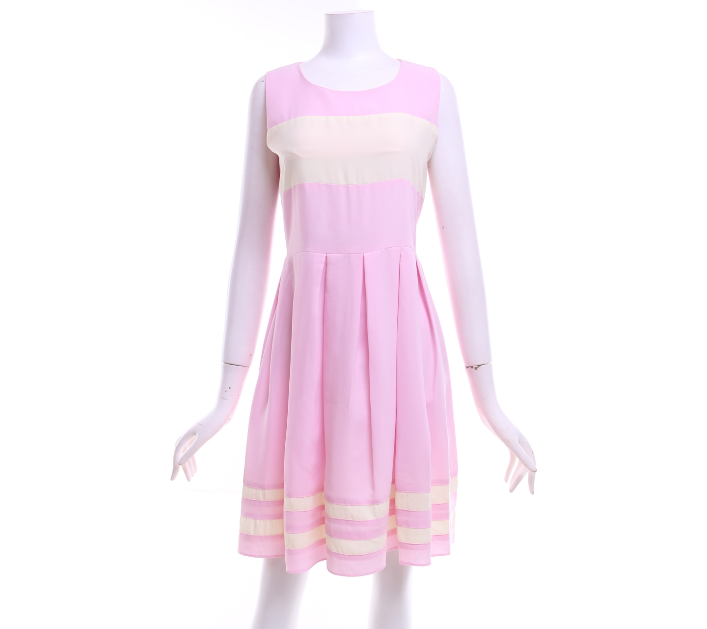 Bijou Pink And Cream Rumpel Mini Dress
