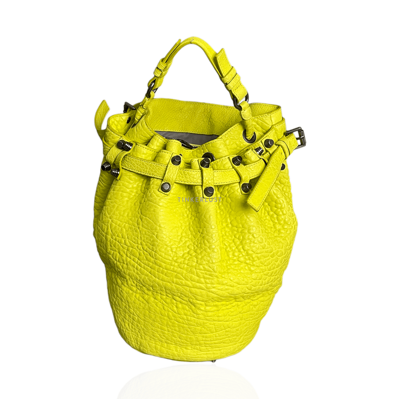 Alexander Wang Lime Textured Leather Diego Bucket Bag