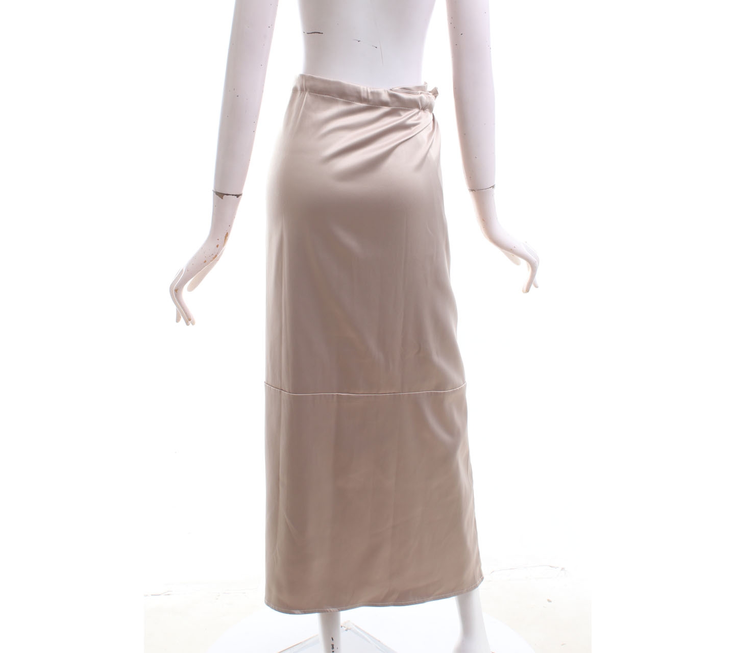 Amanda Hartanto Nude Metallic Wrap Midi Skirt