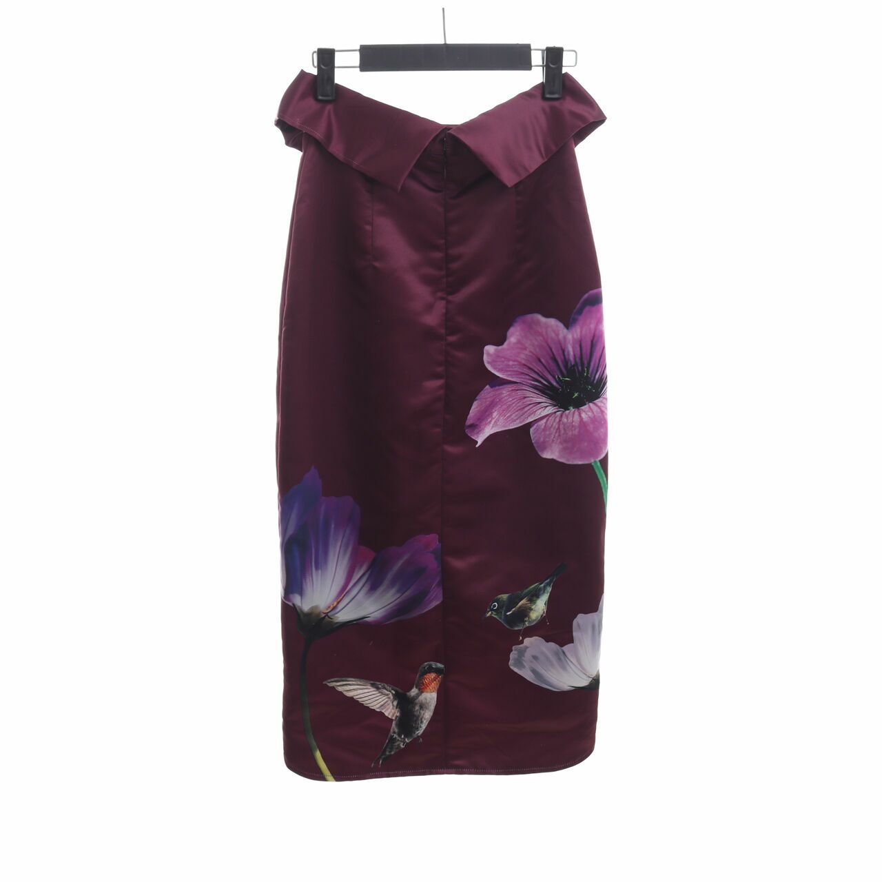 Calla Atelier Wine Wrap Floral Midi Skirt
