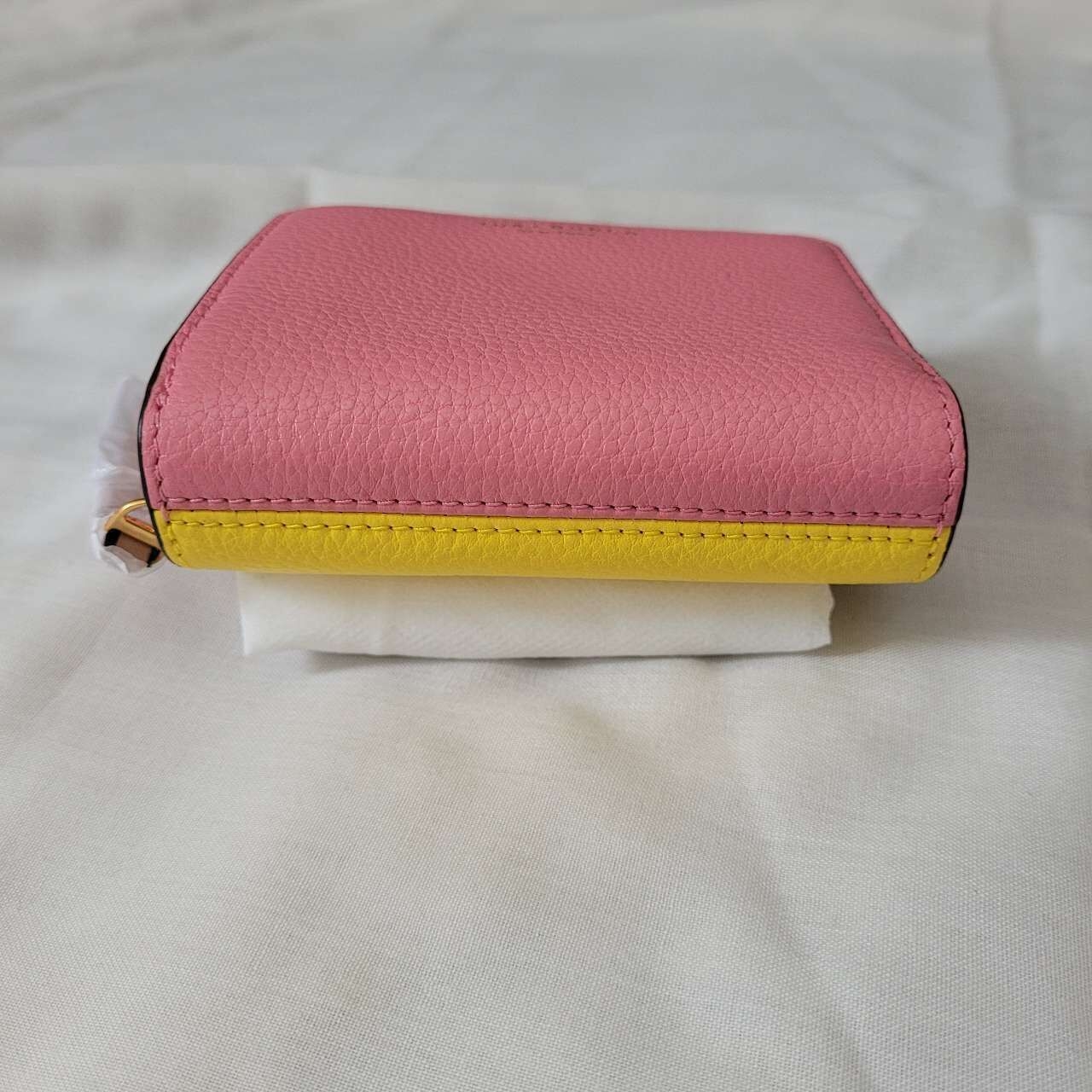 Tory Burch Perry Colorblock Bifold Wallet Pink-Yellow