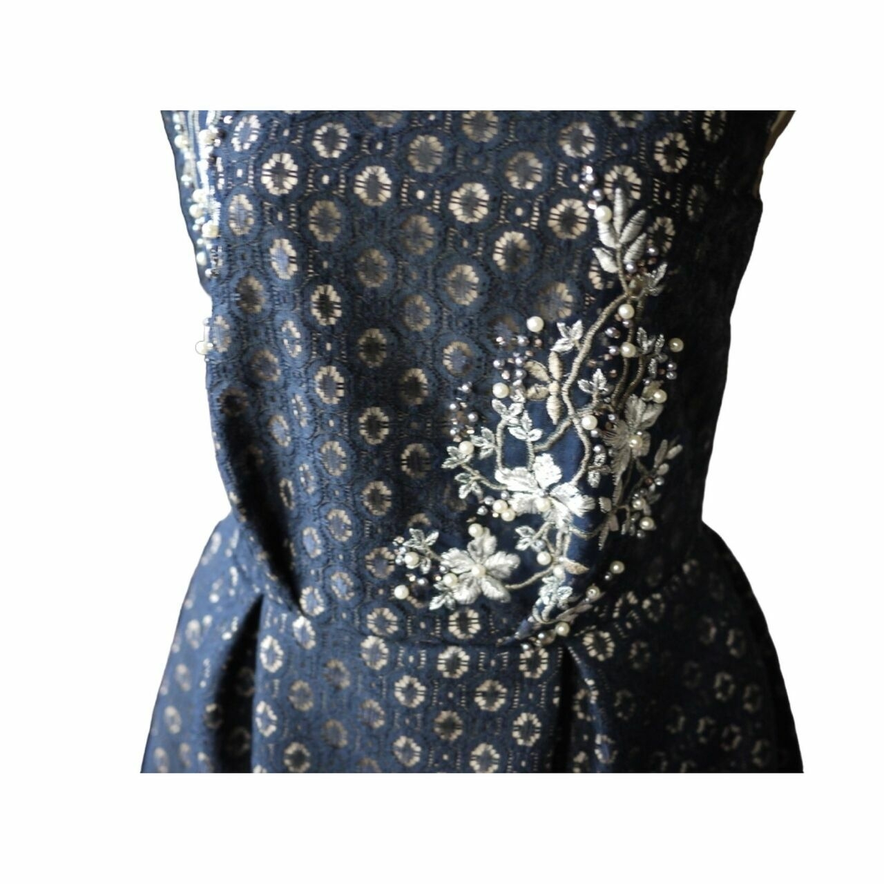 VOTUM Dark Blue Floral Mini Dress