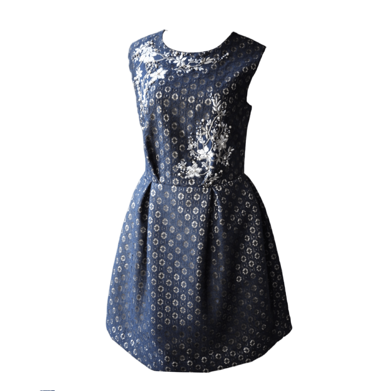 VOTUM Dark Blue Floral Mini Dress