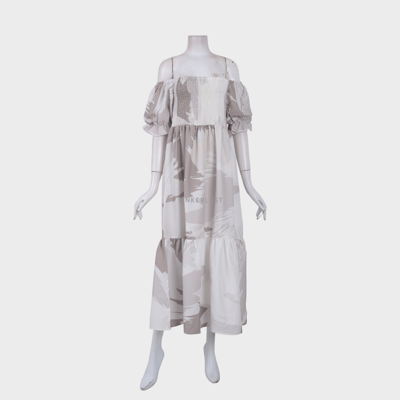 Posh The Label Beige Pattern Midi Dress