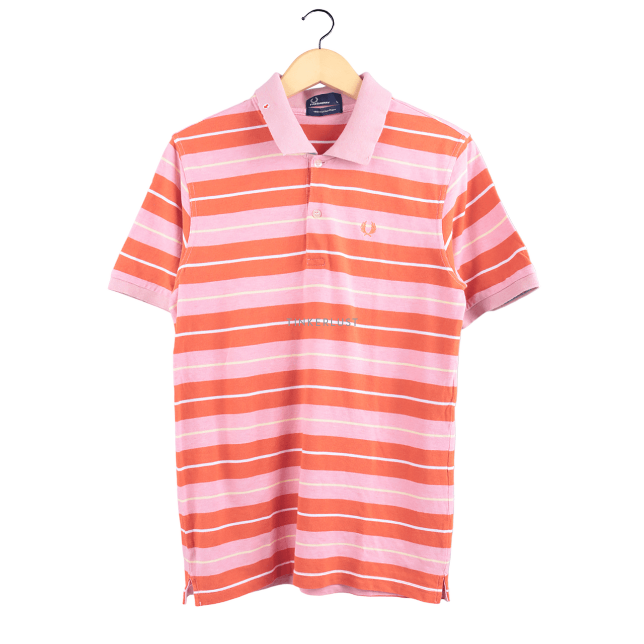 Fred Perry Orange & Pink Stripes Polo T-Shirt