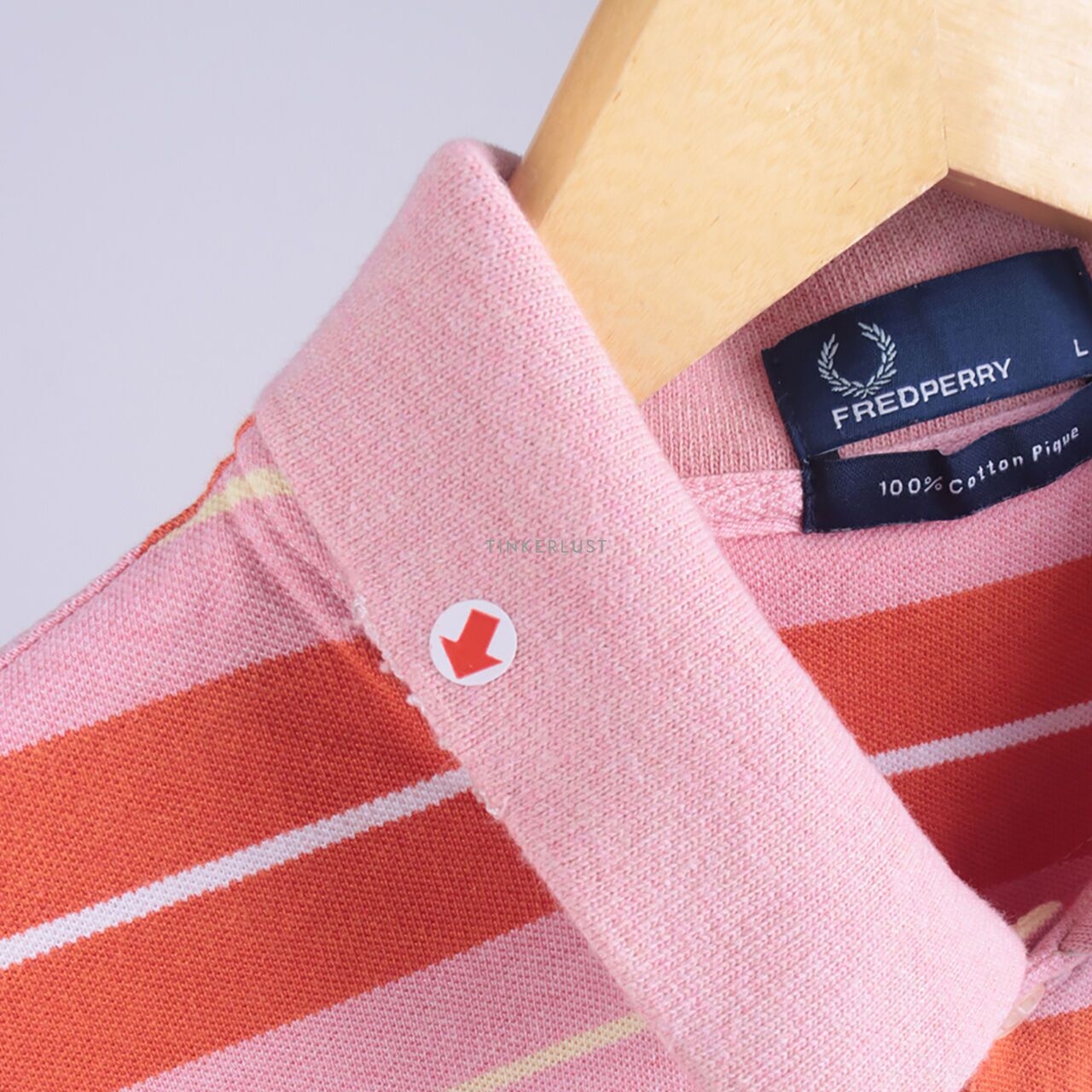 Fred Perry Orange & Pink Stripes Polo T-Shirt