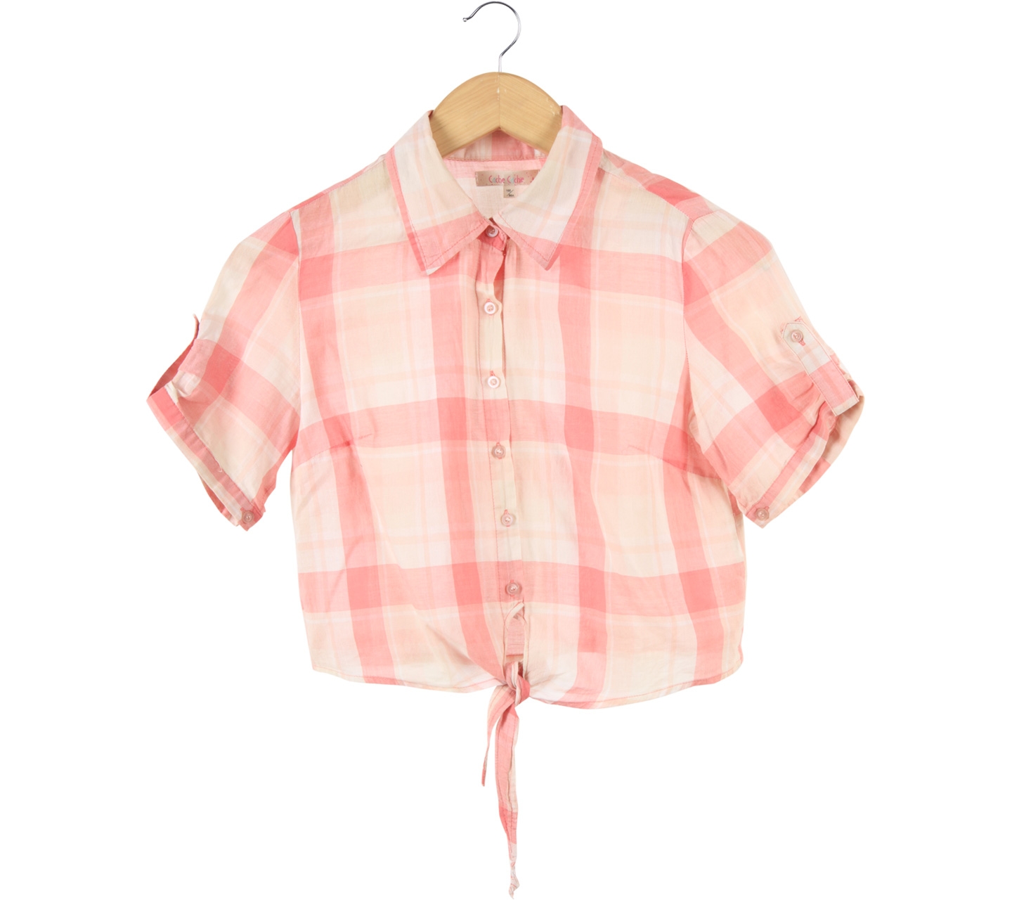 Cache-Cache Pink Plaid Shirt