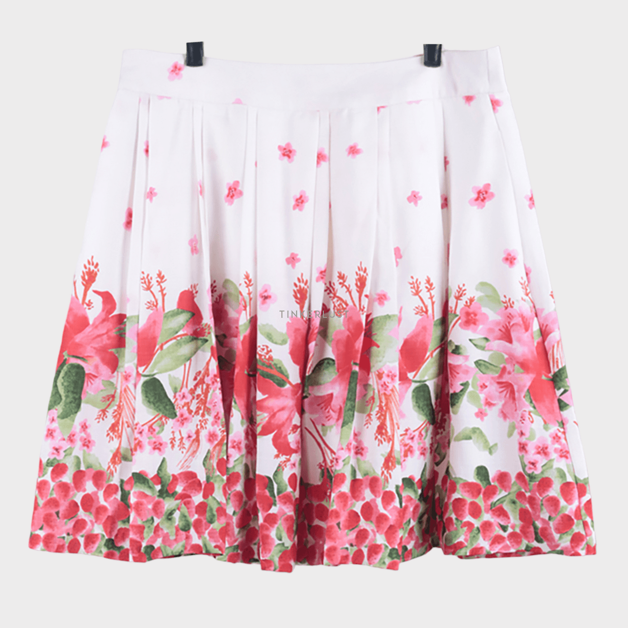 Minimal White Floral Mini Skirt
