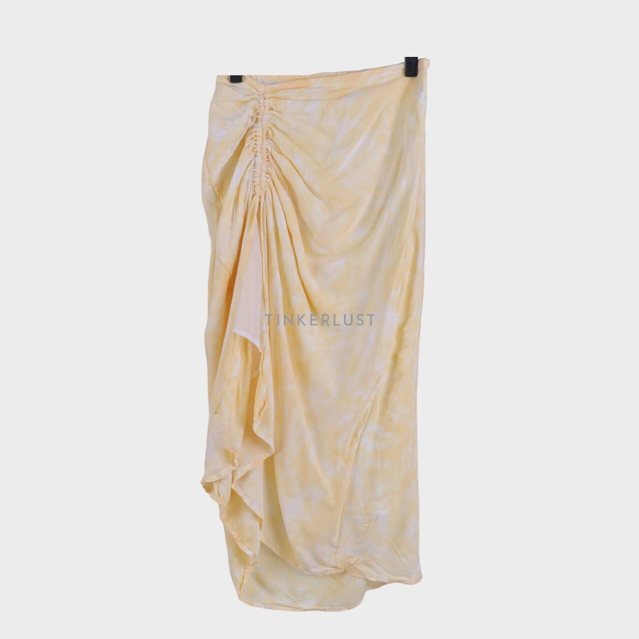 With Love Yellow & White Slit Midi Skirt