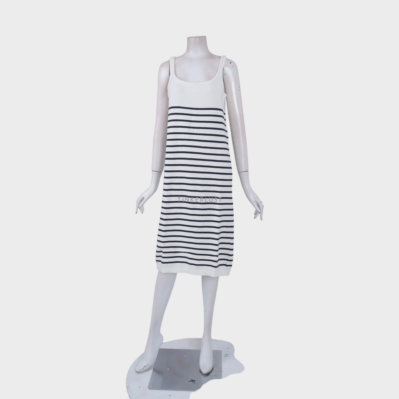 Eunoia Black & White Stripes Midi Dress