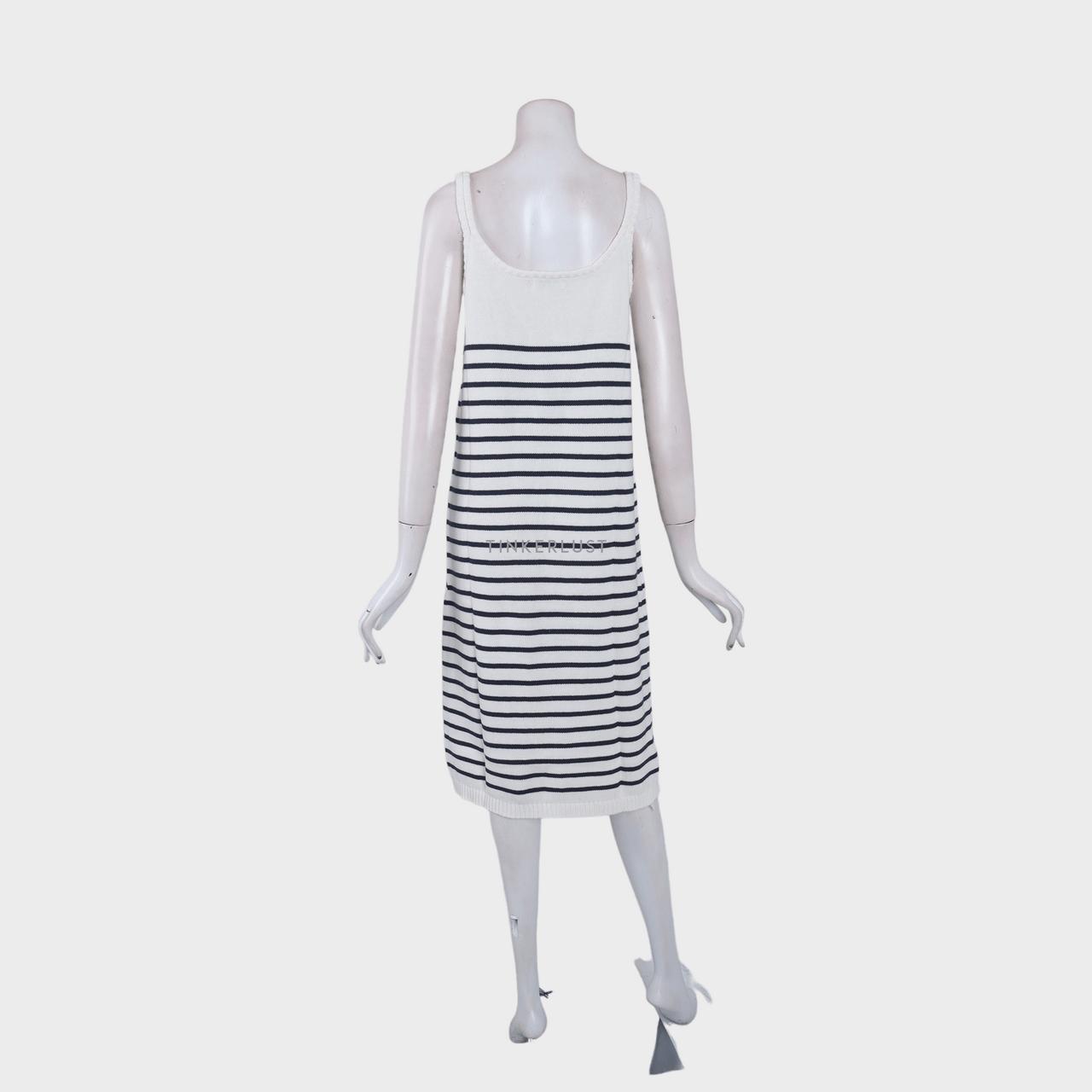 Eunoia Black & White Stripes Midi Dress