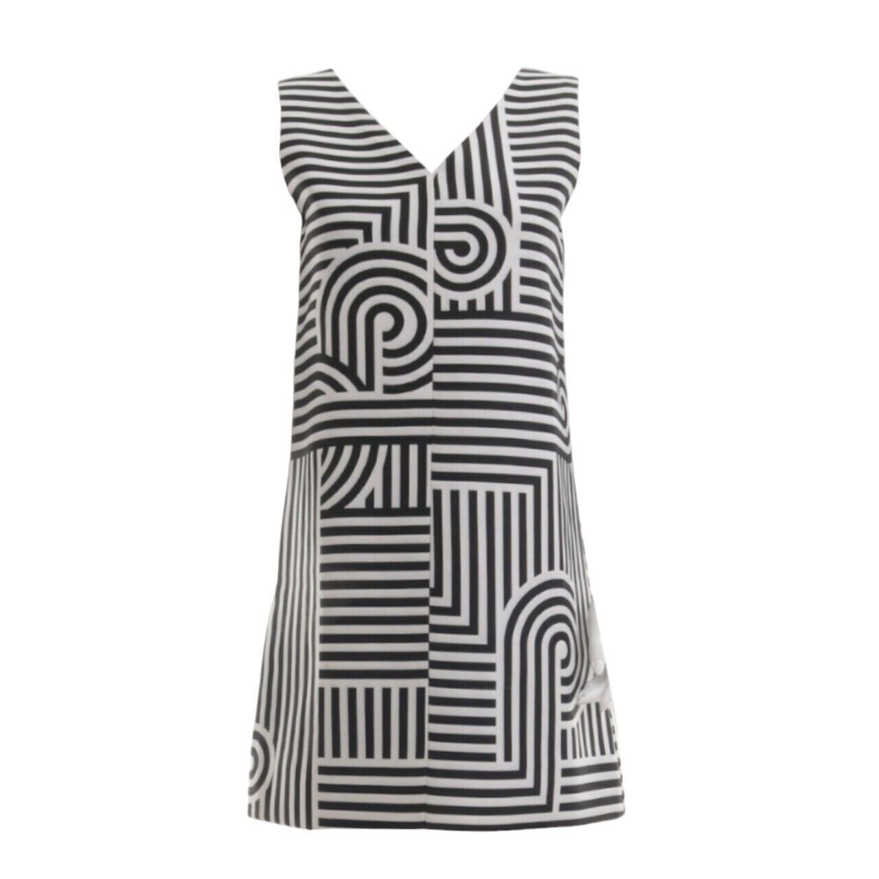 Victoria By Victoria Beckham Black & White Geometric Mini Dress