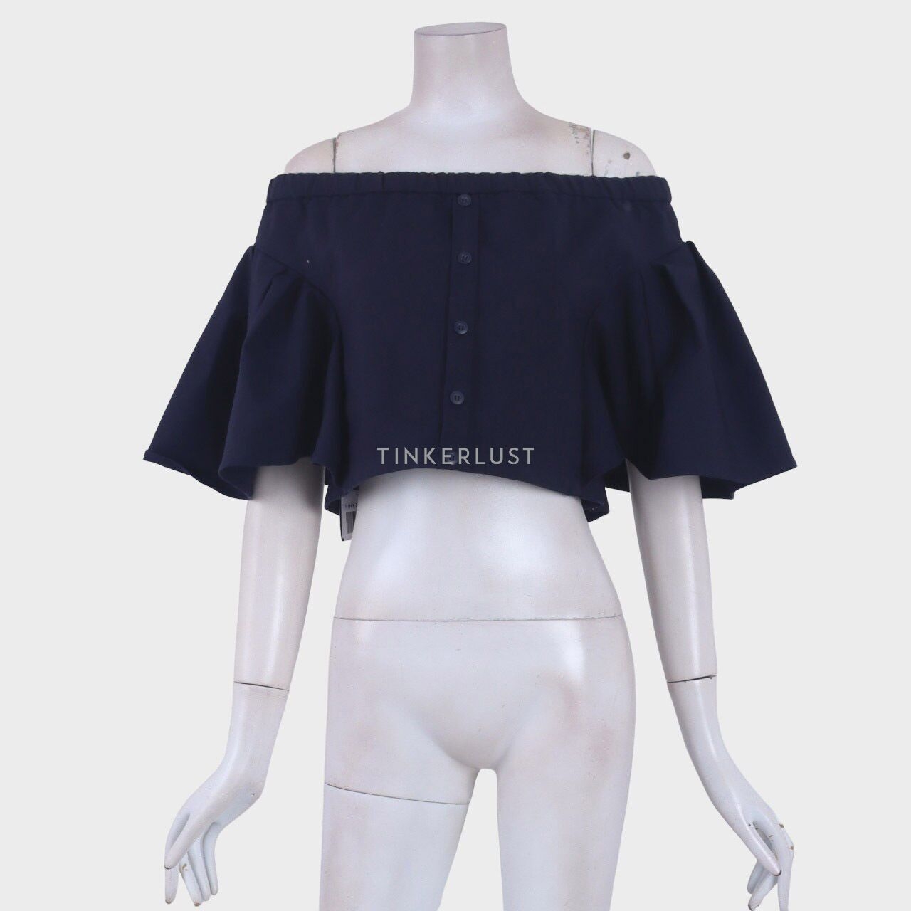Ciel Navy Cropped Blouse