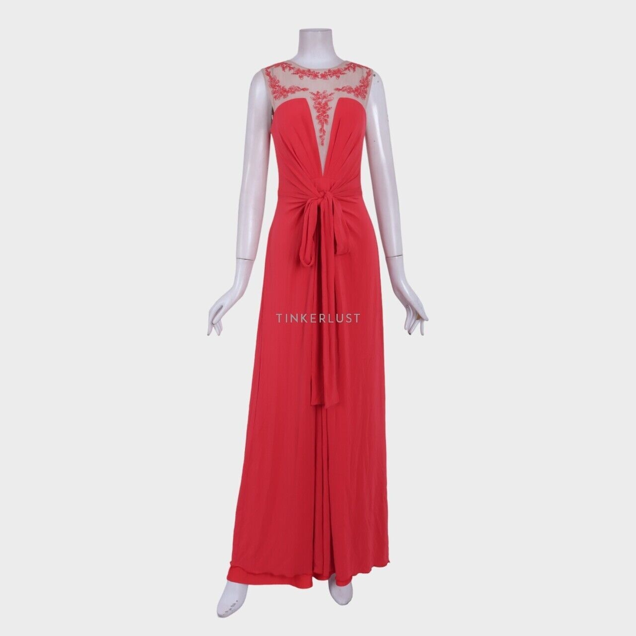 BCBG Max Azria Eris Red Sleeveless Long Dress