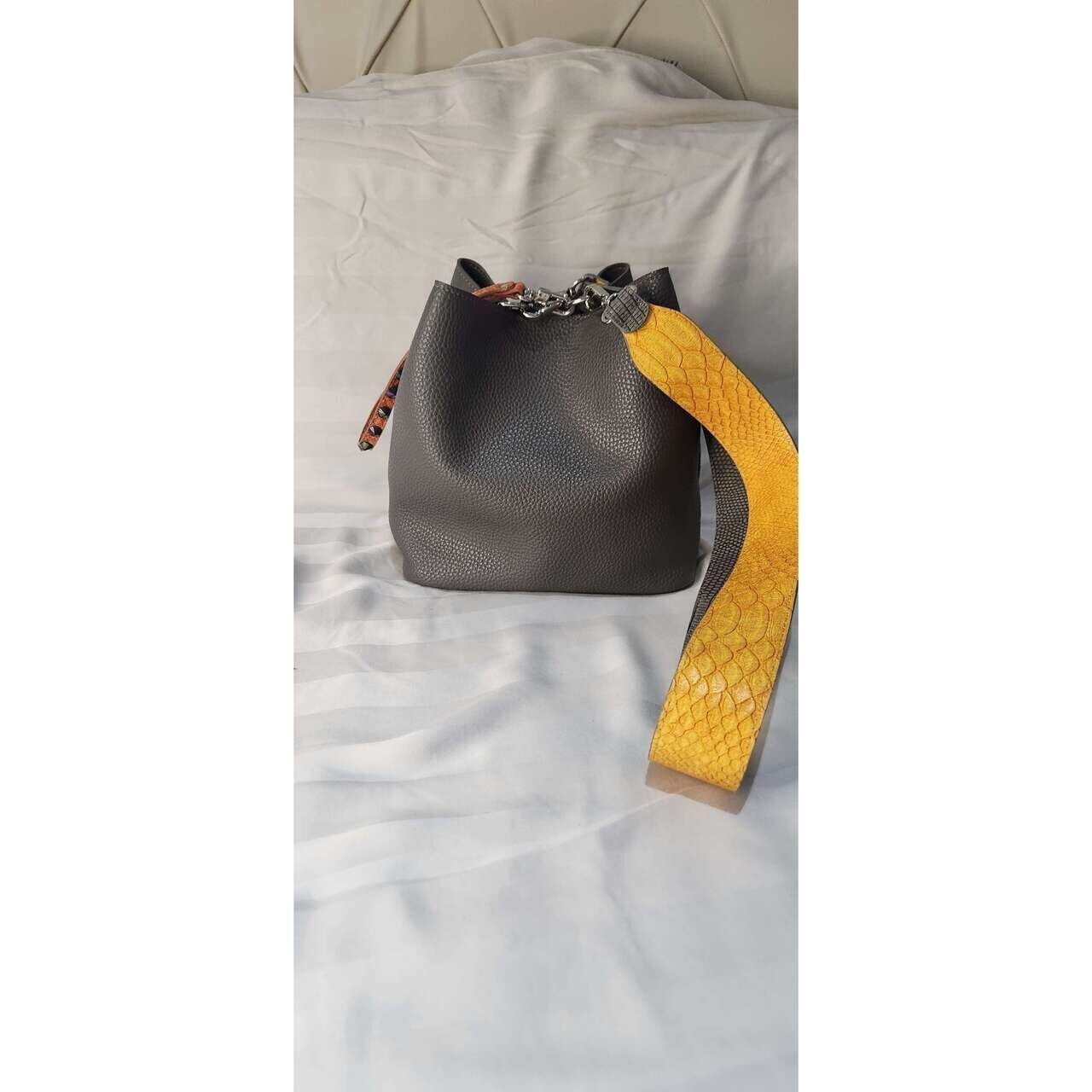Find Kapoor Grey & Stud Orange Handbag