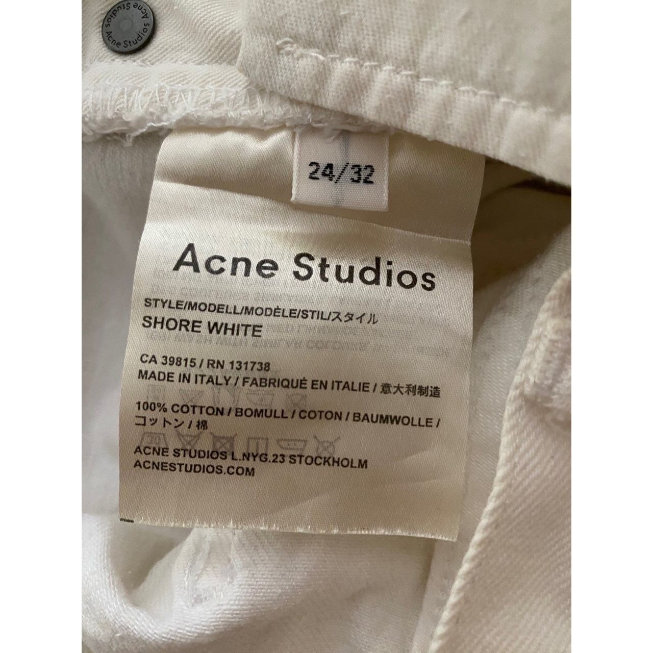 ACNE Studios White Organic Celana Panjang