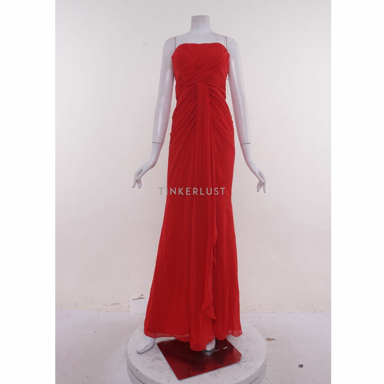 Badgley Mischka Red Tube Long Dress