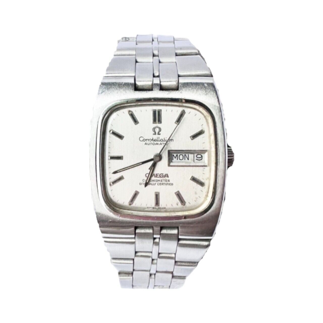 Omega Constellation Chronometer Automatic Day Date Silver Watch