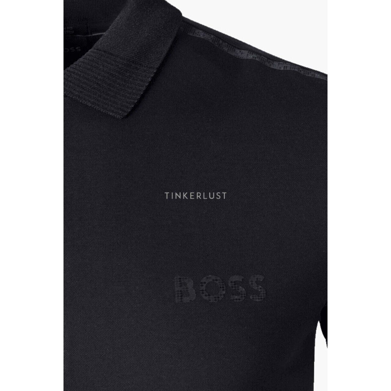 Hugo Boss  Men Slim Fit Paule Mirror Black Polo Shirt
