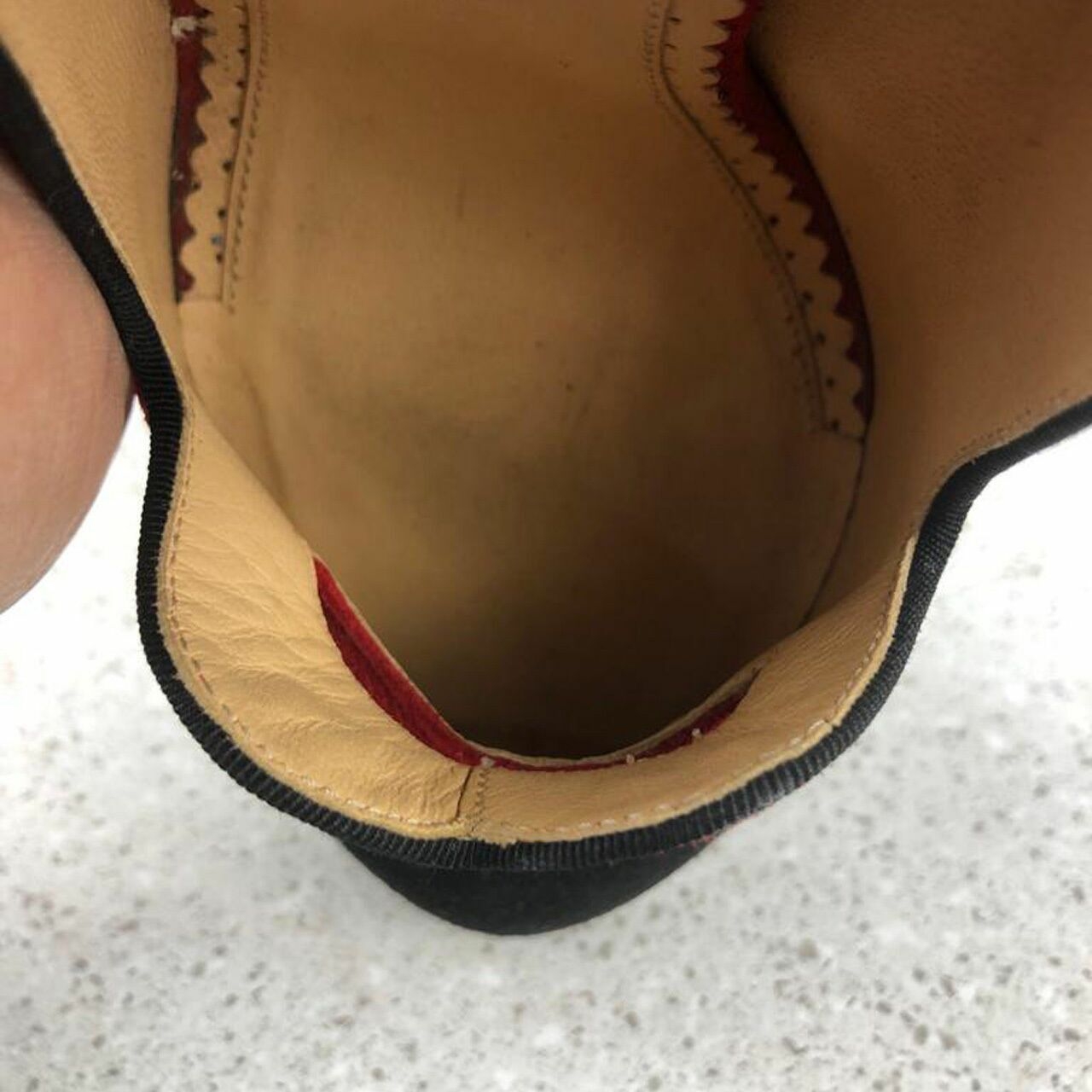  Charlotte Olympia RedBlack Suede Lulu Lip Platform Pumps Heels