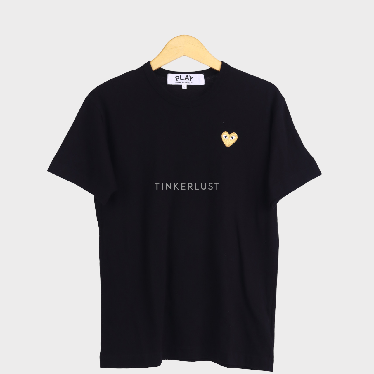 Play Comme des Garcons Gold Heart Black Tshirt