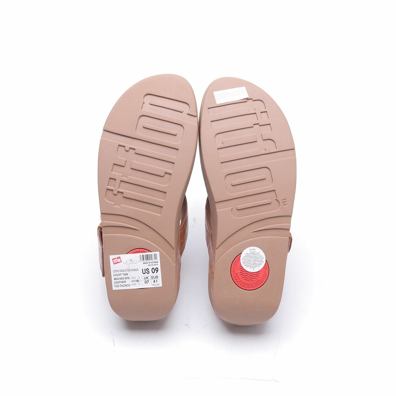 Fitflop Light Tan Lottie Croco Toe-Thongs Sandals