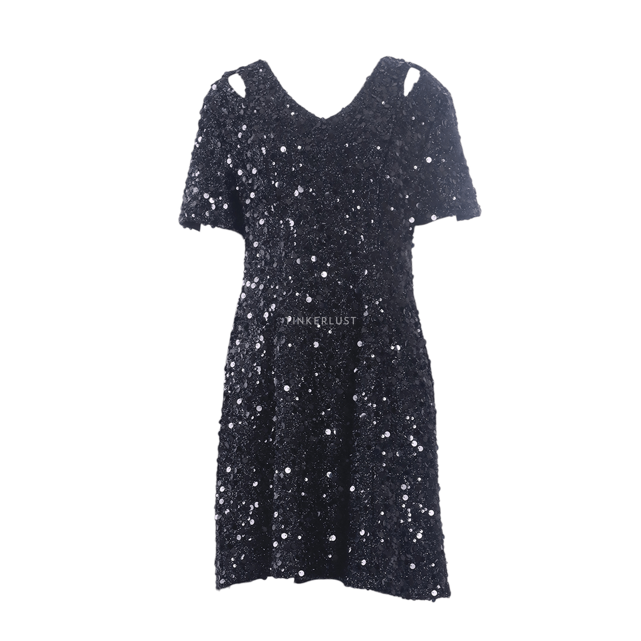 Warehouse Black Sequin Mini Dress
