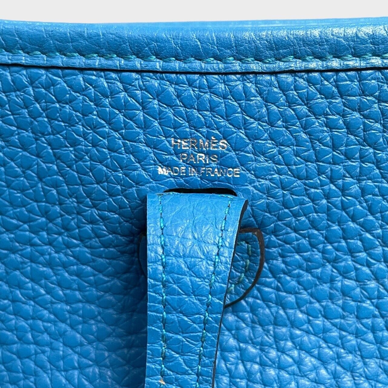Hermes Evelyne 16 Blue Amazone Taurillon Clemence Sangle Wooly Sling Bag 