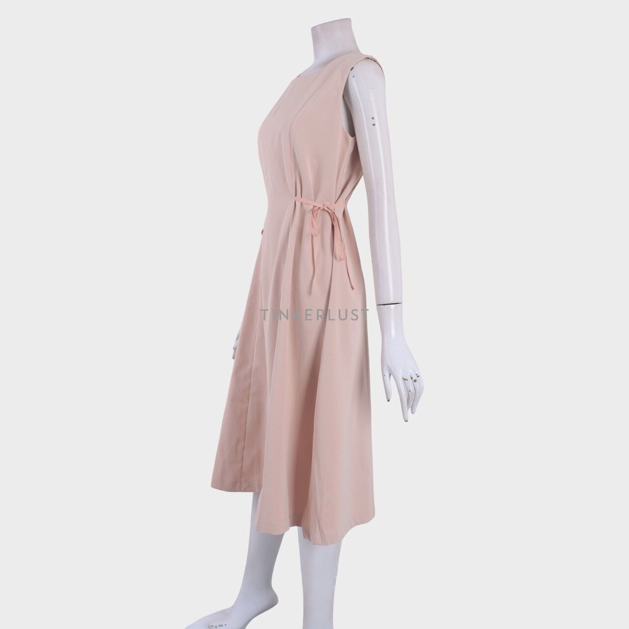 QYO Studio Dusty Pink Slit Midi Dress
