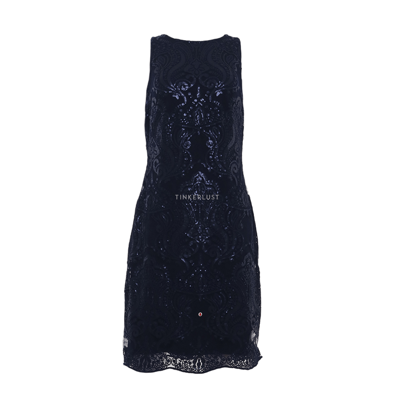 Ralph Lauren Blue Sequin Sleeveless Evening Dress