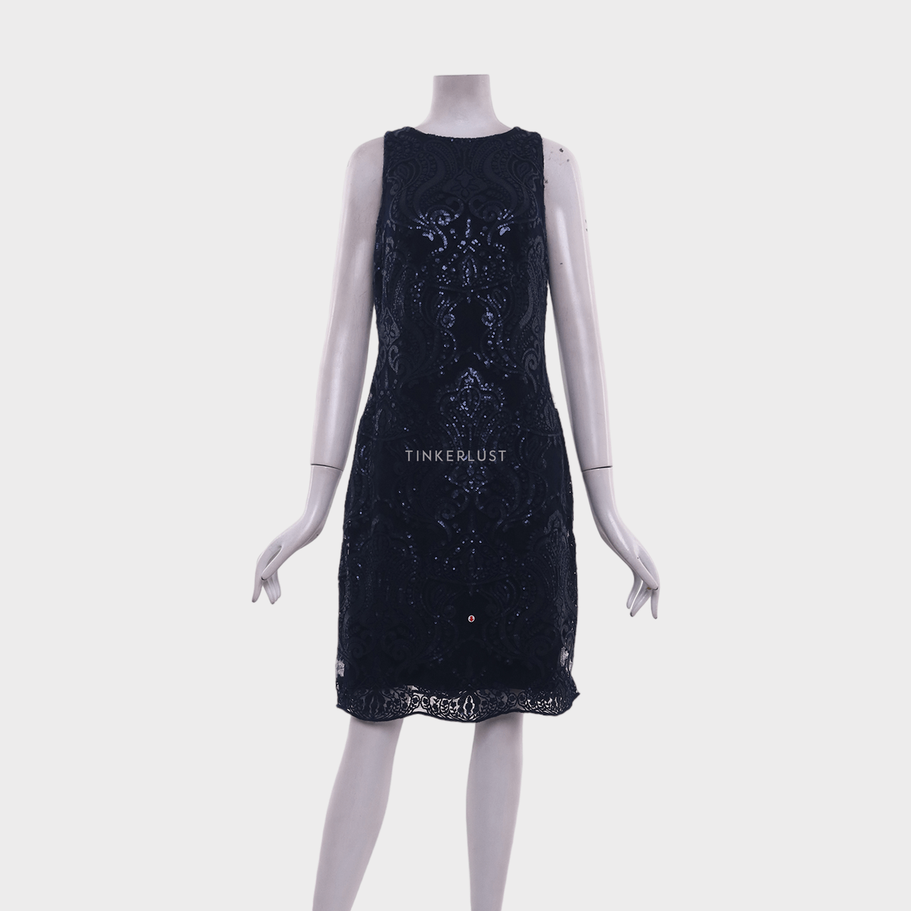 Ralph Lauren Blue Sequin Sleeveless Evening Dress