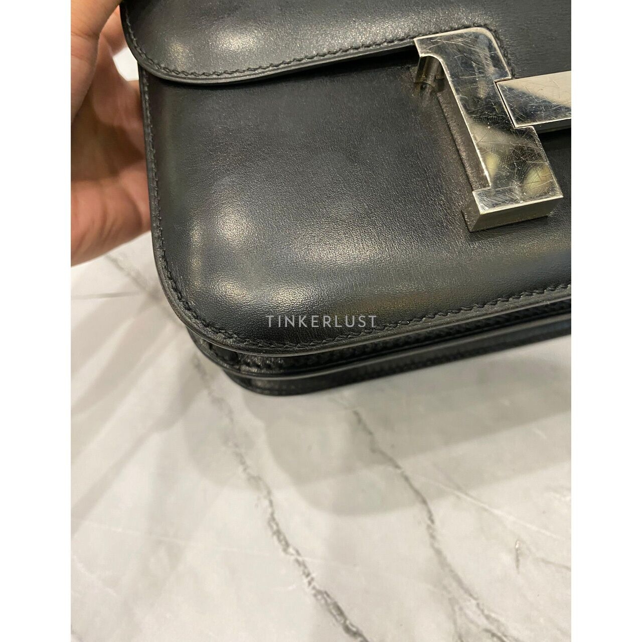 Hermes Constance 24 Black Box Leather PHW #O Shoulder Bag