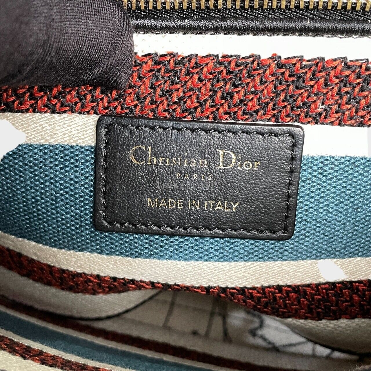 Christian Dior Lady Dior D-Lite Embroidered Multi Medium GHW