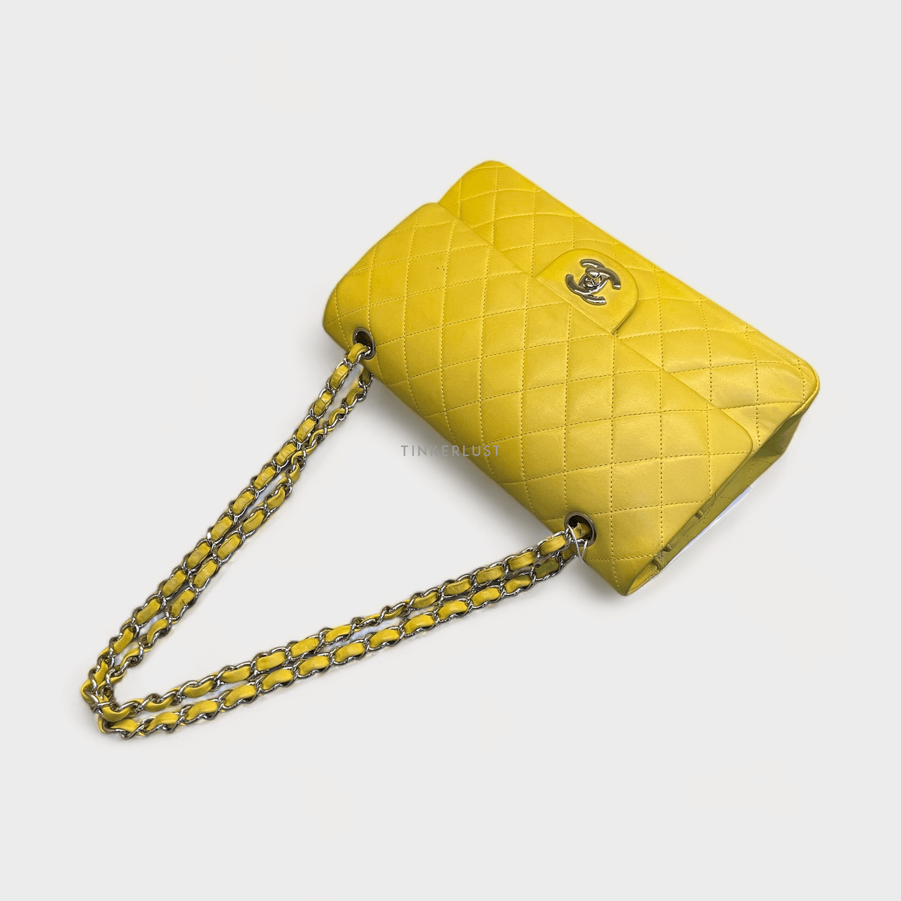Chanel Classic Double Flap Medium Yellow #13 SHW Shoulder Bag