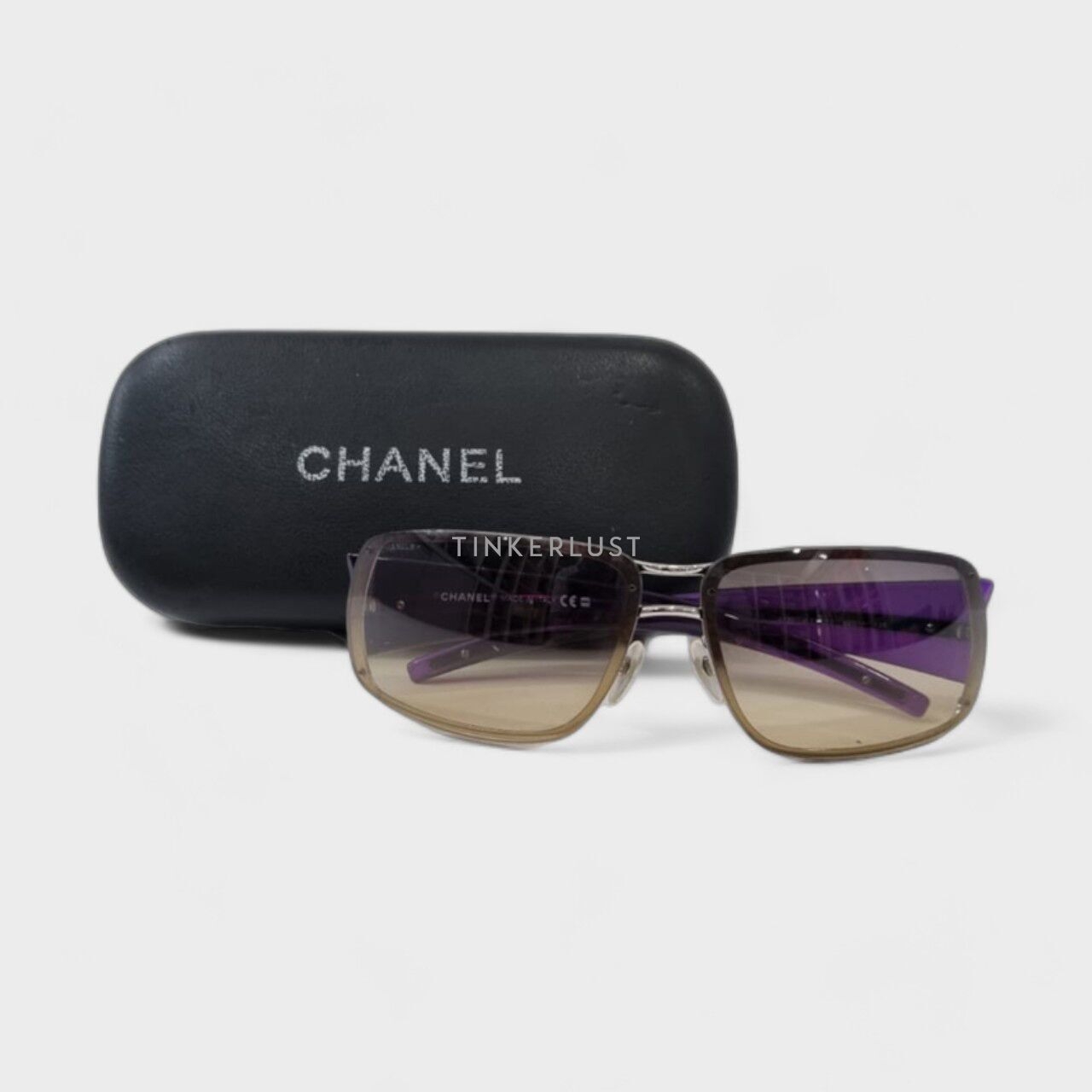Chanel Rectangular Purple Sunglasses