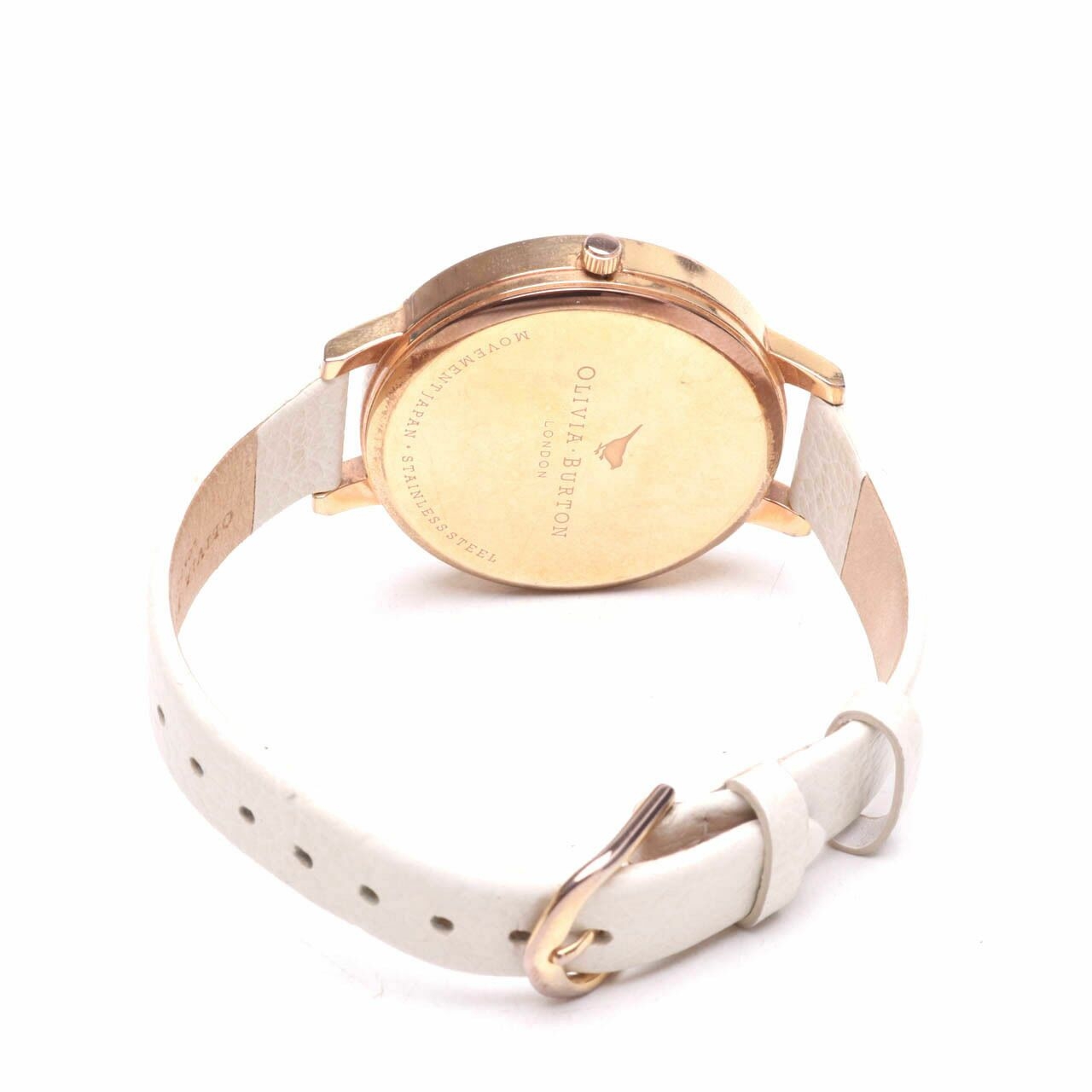 Olivia Burton white leather watch