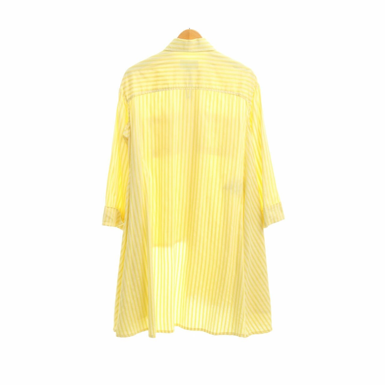 Danjyo Hiyoji Yellow Stripes Symmetric Tunic  Shirt