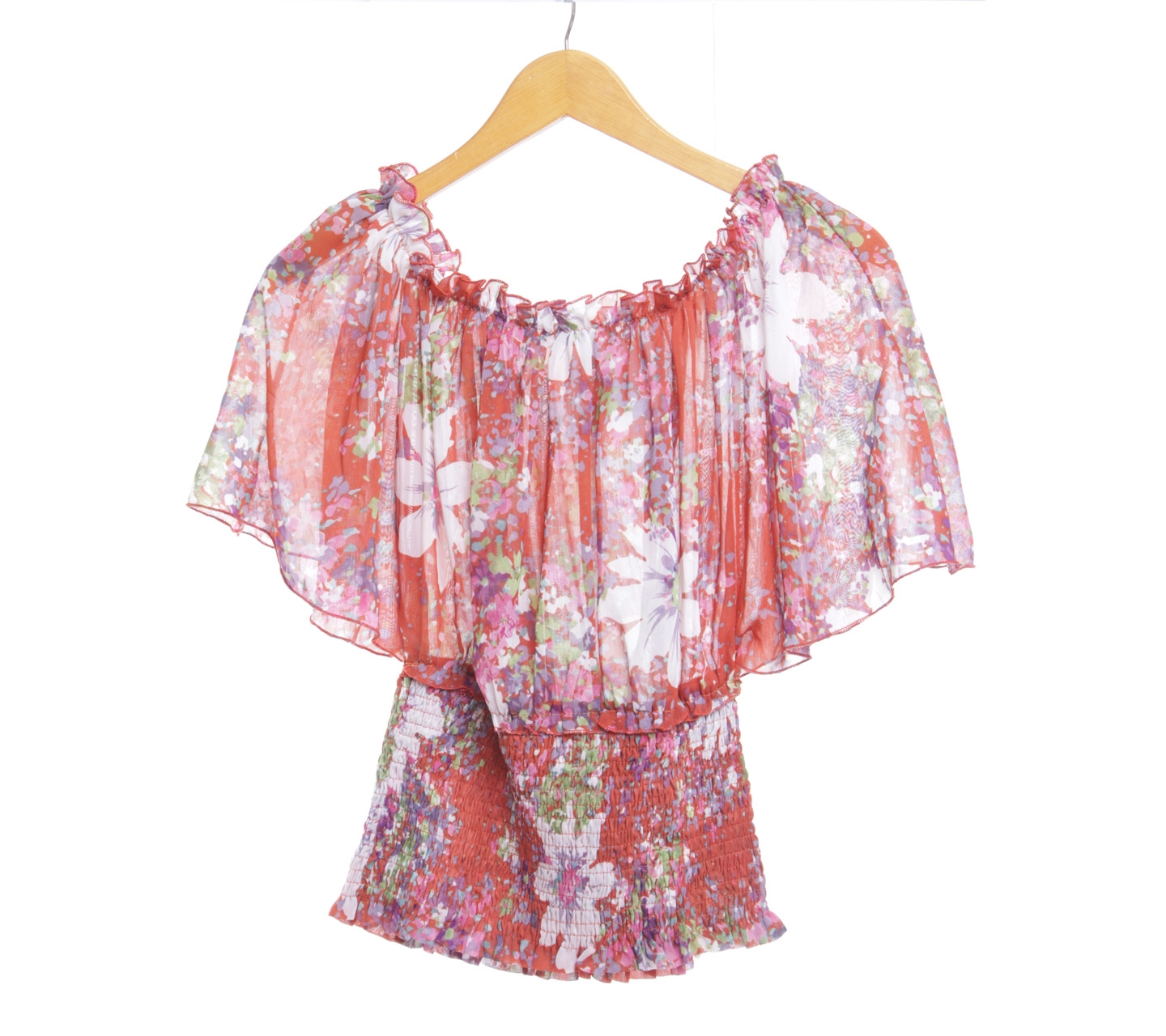 Magnolia Red Floral Blouse